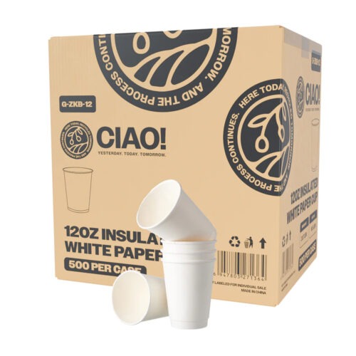 12oz Double Wall White Paper Hot Cup