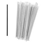 CIAO! 7.75" Jumbo Black PP Straws (5.9mm Outside Diameter), Paper-Wrapped, 6,000/case