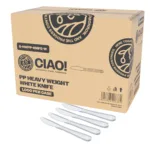 CIAO! Heavy Duty White Polypropylene Disposable Knives, Foodservice Bulk Pack – 1,000 Count