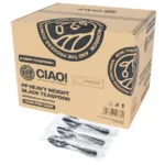CIAO! Heavy Weight Black Polypropylene Teaspoon Individually Wrapped (Case of 1,000)