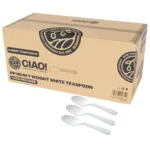 CIAO! Heavy Duty White Polypropylene Disposable Teaspoons, Foodservice Bulk Pack – 1,000 Count