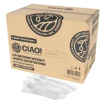 CIAO! Medium Weight Disposable White Soupspoon Polypropylene Individually Wrapped (Case of 1,000)