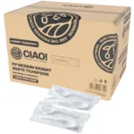 CIAO! Medium Weight Disposable White Teaspoon Polypropylene Individually Wrapped (Case of 1,000)