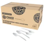 CIAO! Medium Weight Disposable White Spoon (Case of 1,000)