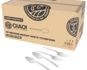 CIAO! Medium Weight Disposable White Teaspoons Polypropylene (Case of 1,000)