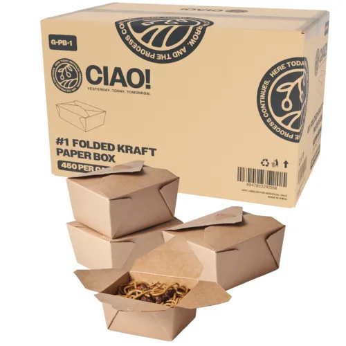 CIAO! Kraft Take Out Microwavable Food Containers, #1 30 oz (450/case)