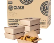 CIAO! Kraft Take Out Microwavable Food Containers, #3 76 oz (200/case)