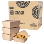 CIAO! Kraft Take Out Microwavable Food Containers, 110 oz No. 4 (160/case)