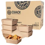 CIAO! Kraft Take Out Microwavable Food Containers, 48 oz No.8 (300/case)