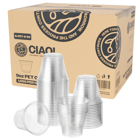 CIAO! PET Plastic Cold Cup For Cold Beverages, Iced Beverages, Teas, Sodas, Fresh Juice for both home and commercial restaurant use and applications
