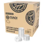 CIAO! Portion Cup Lids, Ultra Clear PET for 1.5oz and 2 oz Ciao! Portion Cups, 62mm Diameter (Case of 2,500)
