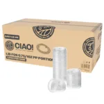 CIAO! Portion Cup Lids, Ultra Clear PET for .75 oz and 1 oz Ciao! Portion Cups, .45mm Diameter(Case of 2,500)