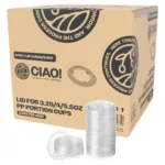 CIAO! Portion Cup Lids, Ultra Clear PET for 3.25, 4 and 5.5 oz Ciao! Portion Cups, 74mm Diameter (Case of 2,500)