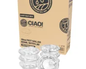 CIAO! 18 oz Clear PET Fruit and Salad Bowl with Rose Dome Lid (150/case)