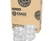 CIAO! 24 oz Clear PET Fruit and Salad Bowl with Rose Dome Lid (150/case)