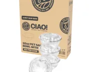 CIAO! 32 oz Clear PET Fruit and Salad Bowl with Rose Dome Lid (150/case)