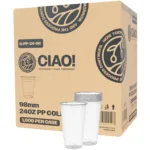 CIAO! 24 oz PP Plastic Cold Drink Cup, Great for Smoothies, Iced Coffee, Boba and Cold Drinks, 98mm (Case of 600)