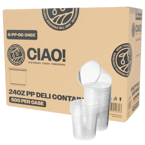 CIAO! 24OZ Polypropylene Clear Deli Containers (Case of 500)