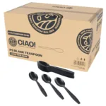 CIAO! Heavy Weight Polystyrene Disposable Teaspoon Black (Case of 1,000)