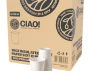 CIAO! 10 oz Insulated Double Wall Paper Hot Cup, 500 Count