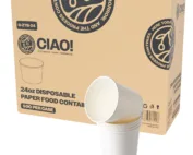 CIAO! 24OZ Disposable White Paper Food Container (500/case)