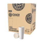 CIAO! 16oz White Paper Hot Cup, Disposable, 90mm Diameter 1,000 Count