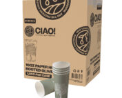CIAO! 16oz Paper Hot Cup, Rooted Olive Print, (Case of 1,000)