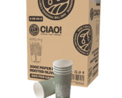 CIAO! 20oz Paper Hot Cup, Rooted Olive Print, (Case of 600)