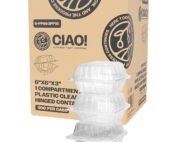 6″x6″x3″ 1 Compartment PP Plastic Clear Hinged Container