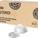 CIAO! 115mm Diameter PP Lid, Designed and Fit 12/16/24oz Paper Food Container (500/case)