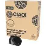 CIAO! 8oz Coffee Cup Sipper Black Dome Lid, (90mm) 1,000 Count