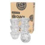 CIAO! 48 oz Clear PET Fruit and Salad Bowl with Rose Dome Lid (150/case)