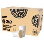 CIAO! 12oz White Paper Hot Cup, Disposable, 90mm Diameter 500 Count