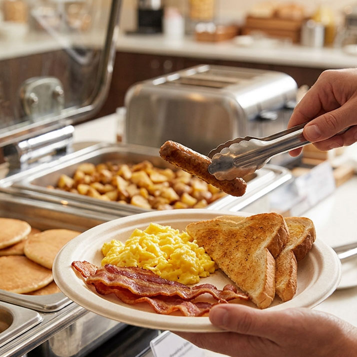 CIAO bagasse hotel breakfast plates for guest continental breakfast