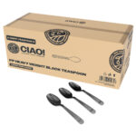 CIAO! Heavy Duty Black Polypropylene Disposable Teaspoons, Foodservice Bulk Pack – 1,000 Count