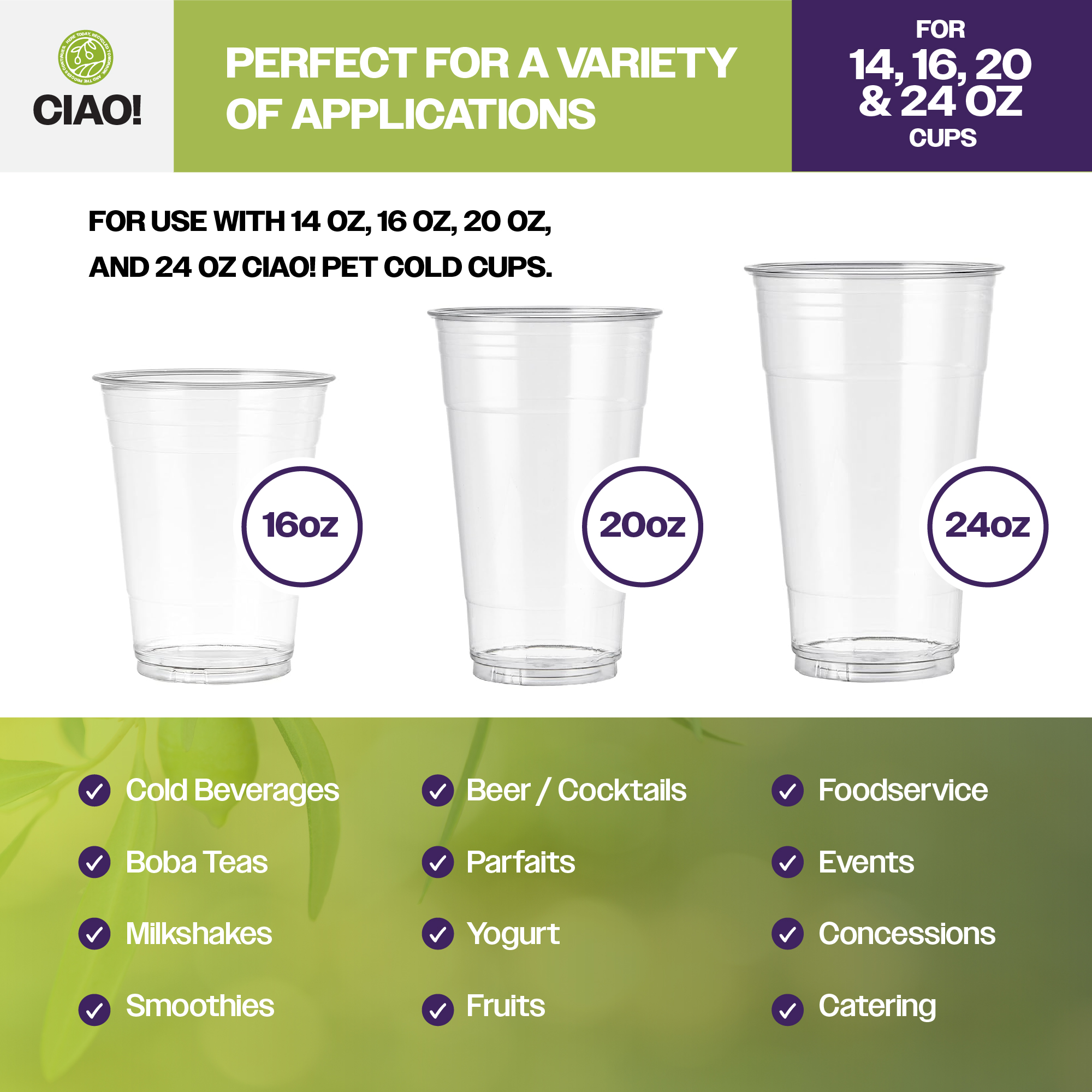 CIAO! PET Dome Lid with Straw Slot, Designed and Fit for 14 oz/16 oz/20 oz/24 oz Brand PET Cold Drink Cups Only, 98mm (Case of 1,000) - Image 4