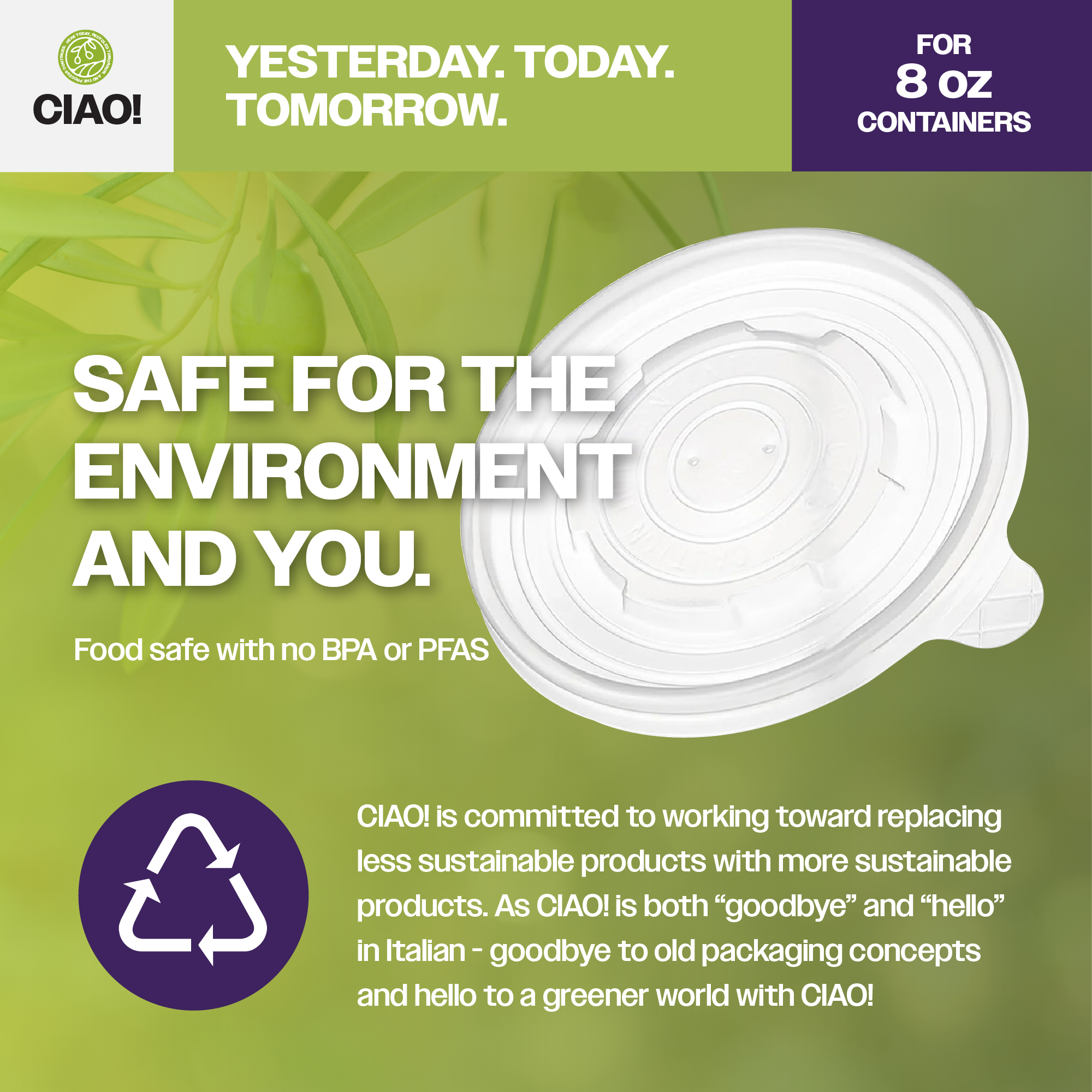 CIAO! 90mm Diameter PP Lid, Designed and Fit 8oz Paper Food Container (1000/case) - Image 3