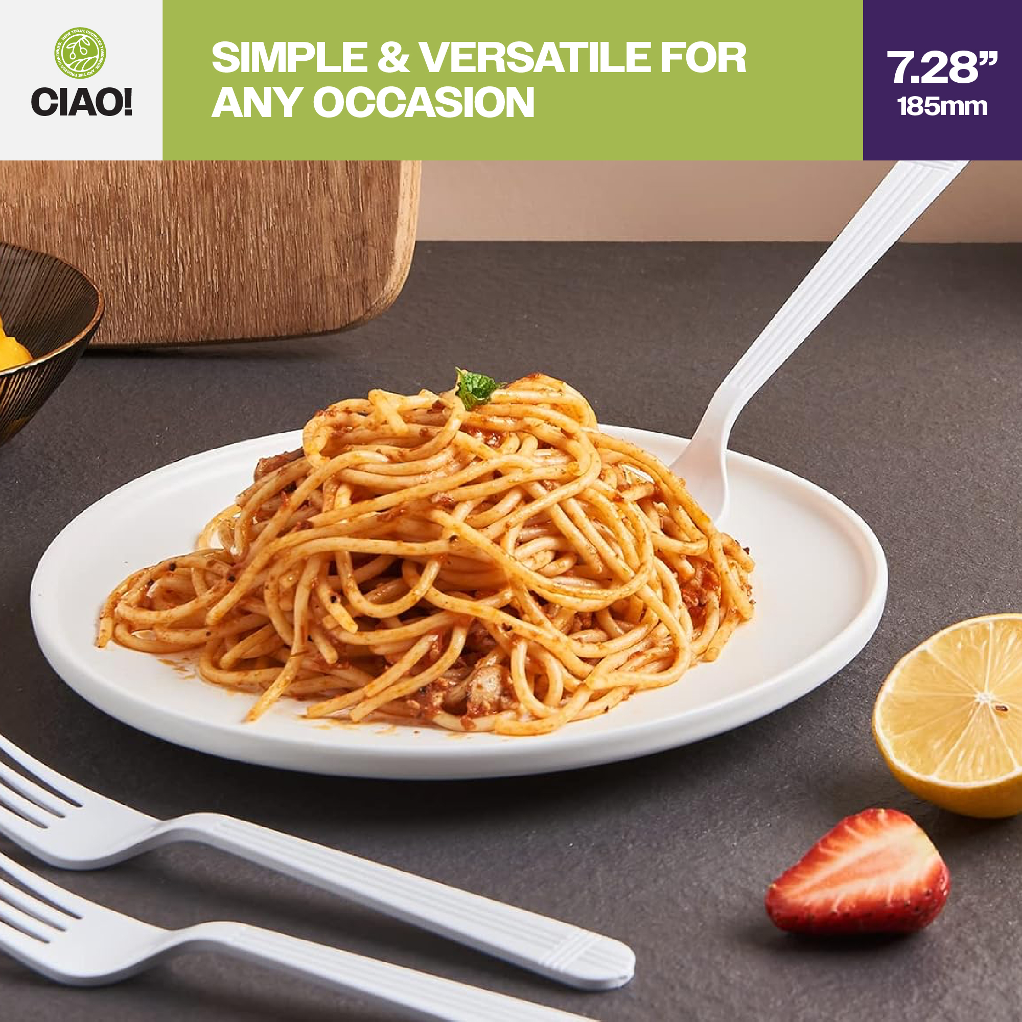 CIAO! Heavy Duty White Polypropylene Disposable Forks, Foodservice Bulk Pack – 1,000 Count - Image 7